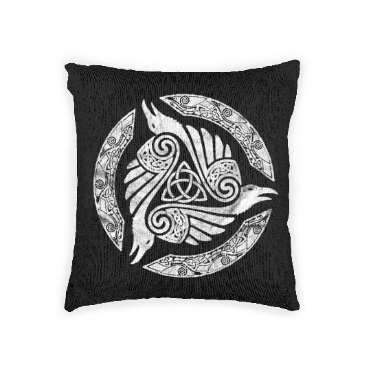 Celtic Trinity Knot Crow Spiritual Mandala Woven Pillows