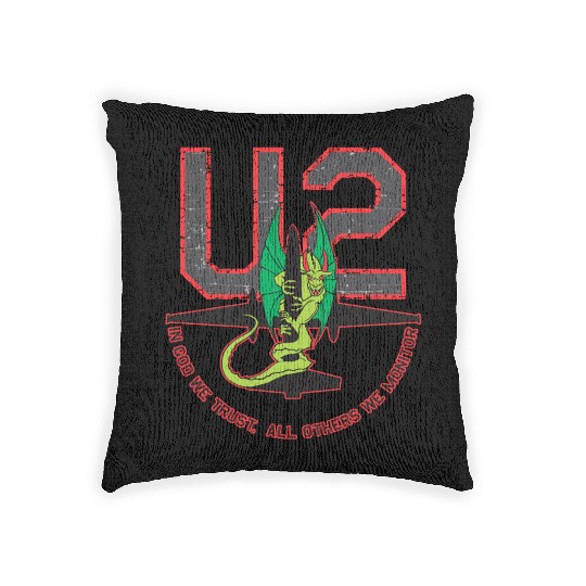 U-2 In God We Trust, All Others We Monitor Woven Pillows
