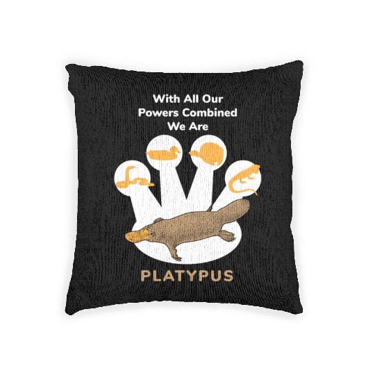 Power Combined Platypus Platypus Platypus Mammal Woven Pillows