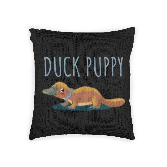 Duck Puppy Duck puppy sweet gift platypus cute Woven Pillows