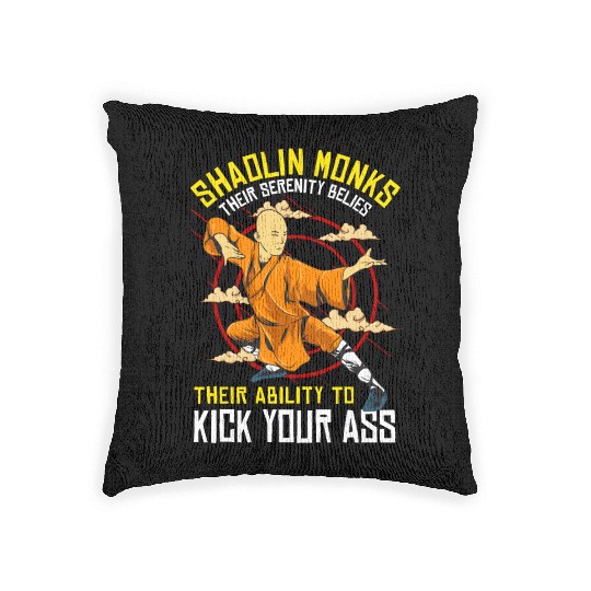 Funny Shaolin Monk Kung Fu MMA Woven Pillows
