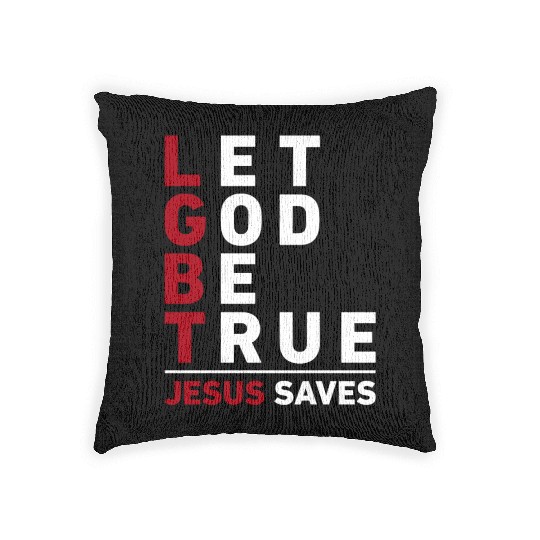 "Let God Be True, Jesus Saves" Christian Bible Woven Pillows