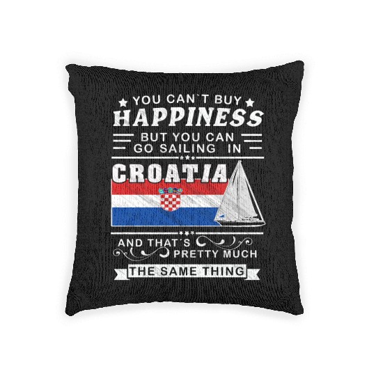 Croatia sailing, sailing ship Mediterranean gift Woven Pillows