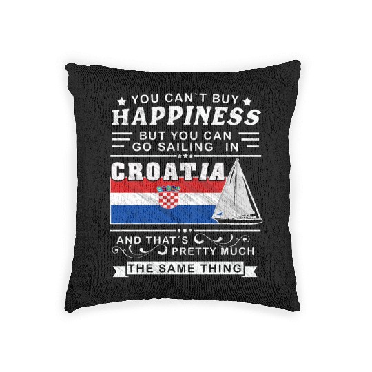 Croatia sailing, sailing ship Mediterranean gift Woven Pillows