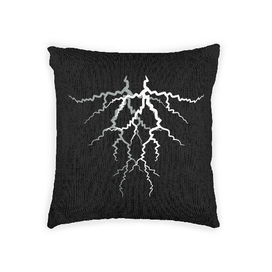 pattern lightning thunder weather storm storm elec Woven Pillows