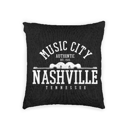 Nashville Music City Tennessee Country Music Gift Woven Pillows