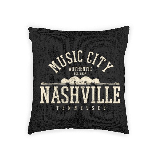 Nashville Guitar Country Music City Tennessee Gift Woven Pillows