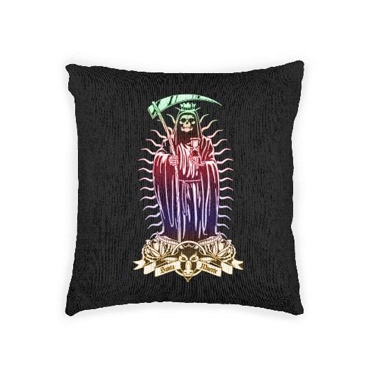 Santa Muerte - Santisima Muerte - Holy Death Woven Pillows