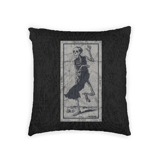Occult The Death Tarot Card La Mort XIII Vintage Woven Pillows