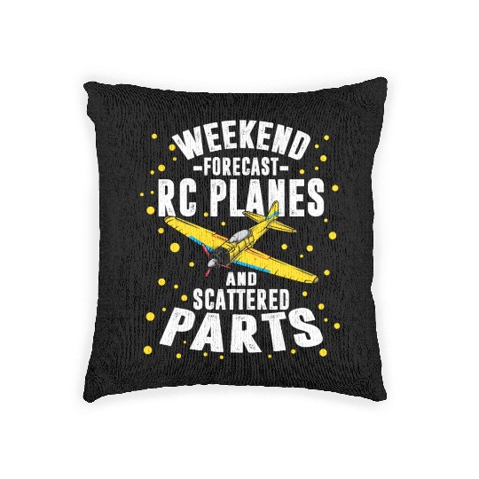 RC Plane Scattered Parts Weekend Pilot Crash Woven Pillows