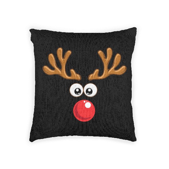 Christmas Rudolph reindeer winter nature gift Woven Pillows