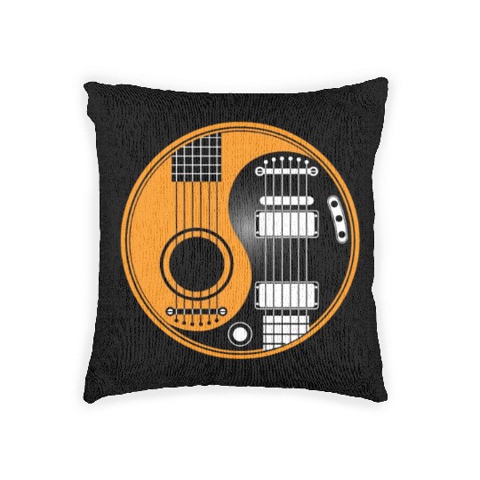 Guitar Ying Yang Woven Pillows