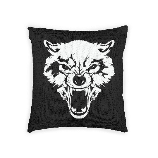 Wolf Bad Wolf Alpha Wolf Woven Pillows