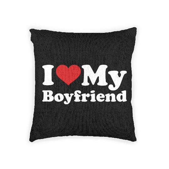I love my boyfriend Woven Pillows