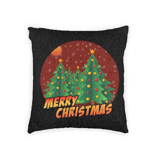 Christmas Xmas Tree Winter Snow Merry Christmas Woven Pillows