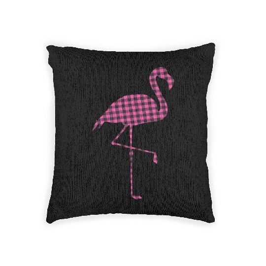 Pink Buffalo Plaid Flamingo Christmas Family Woven Pillows