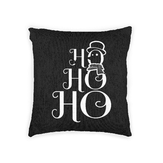 HO HO HO SNOWMAN Woven Pillows