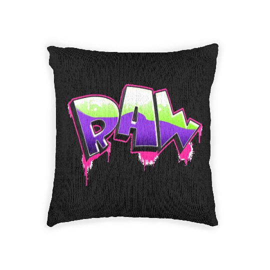 Raw Graffiti Art UFO Green, Plastic Pink, Proton Woven Pillows