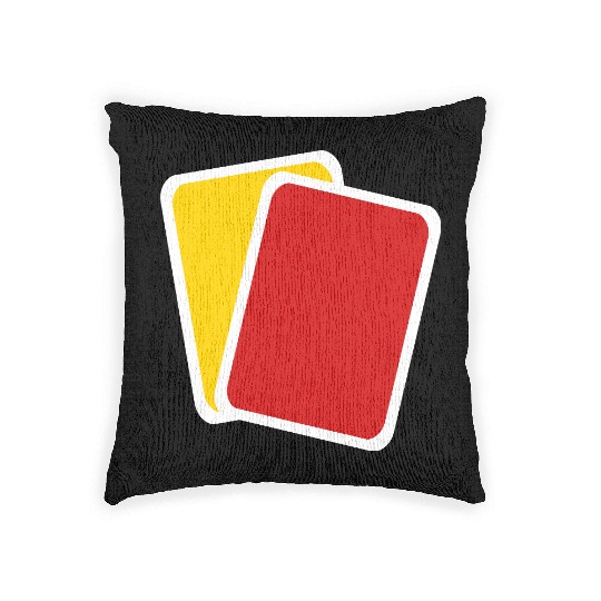 Red yellow card Woven Pillows