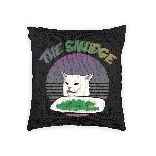 Smudge The Cat Meme Woven Pillows