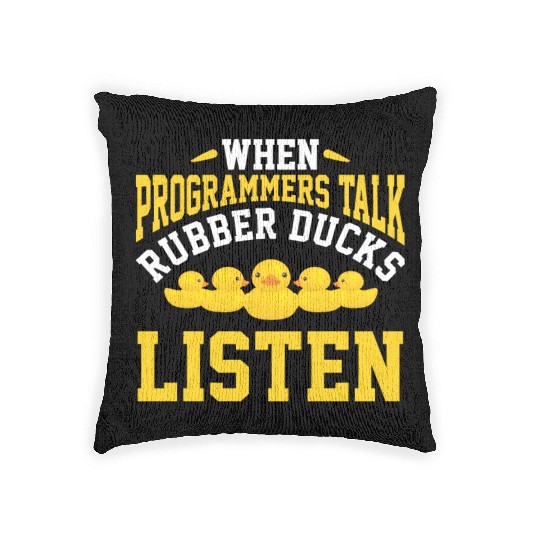 Computer Science Programmer Developer Rubber Duck Woven Pillows