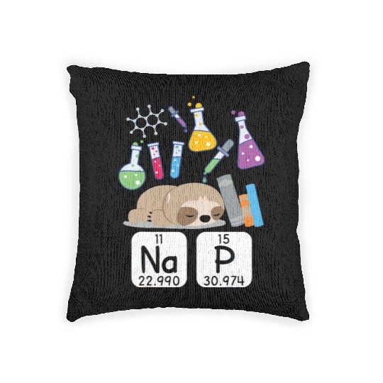 Sloth Nap Periodic Table Chemistry Funny Woven Pillows