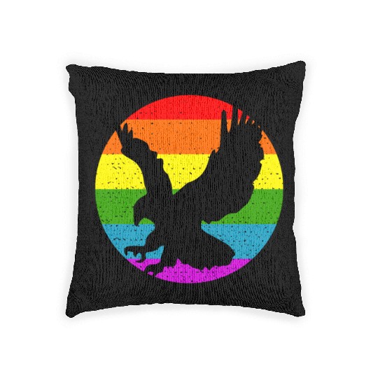 Rainbow Hawk Woven Pillows
