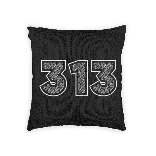 313 Detroit Welcome To Michigan US City America Woven Pillows