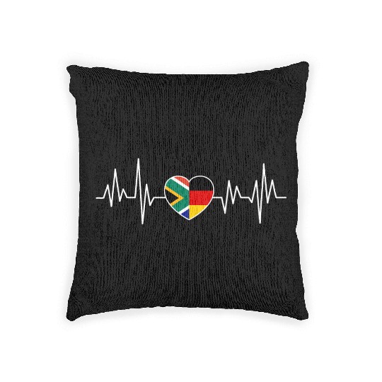 South Africa Germany Flag Two countries Woven Pillows