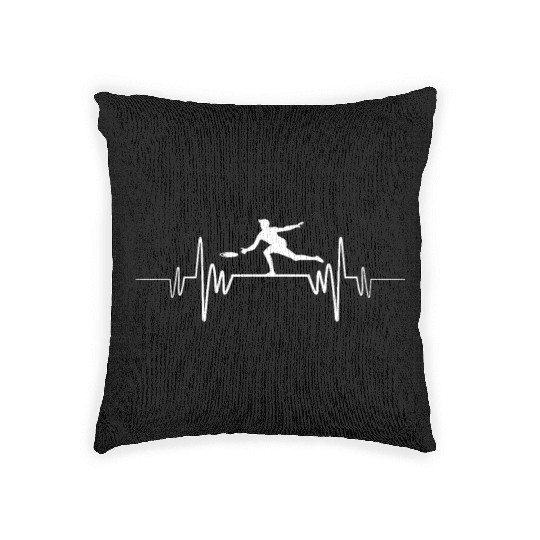 Ultimate Frisbee Heartbeat Woven Pillows Disc Golf
