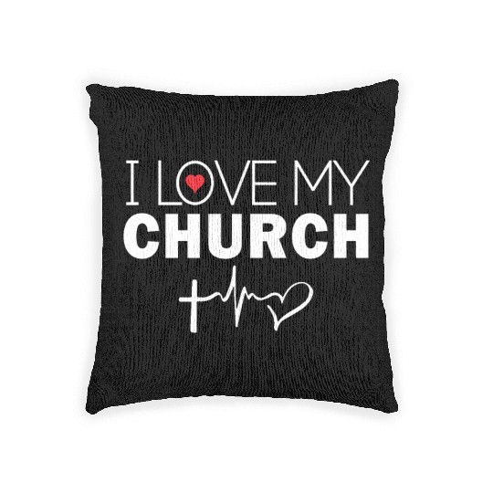 I Love My Church Woven Pillows