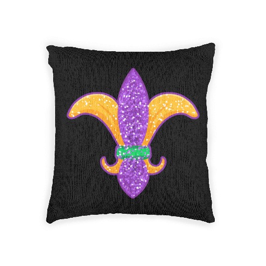 Mardi Gras Badge Street Party Carnival Gift Woven Pillows