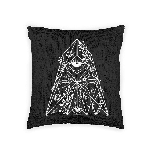 Gemstone crystal diamond floral flowers eye Woven Pillows