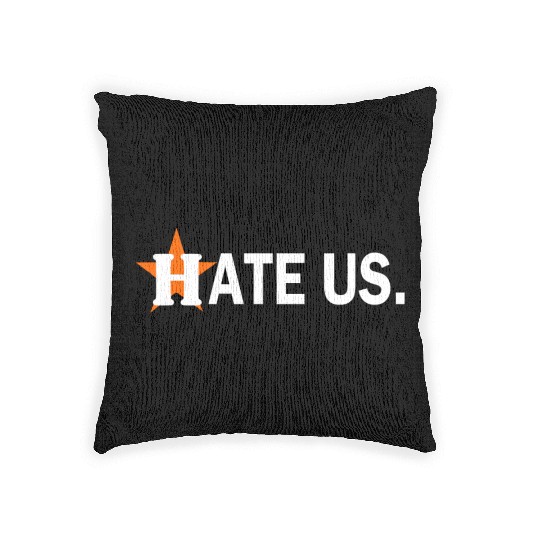 hate us houston astros Woven Pillows