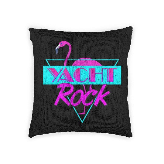 Yacht Rock Retro Flamingo Woven Pillows