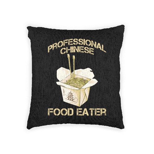 Professional Chinese Food Eater Asian Noodle Lover Woven Pillows