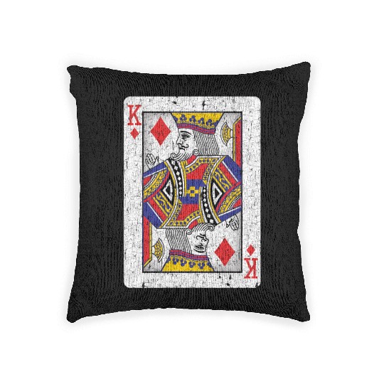 king of diamonds playing card Woven Pillows