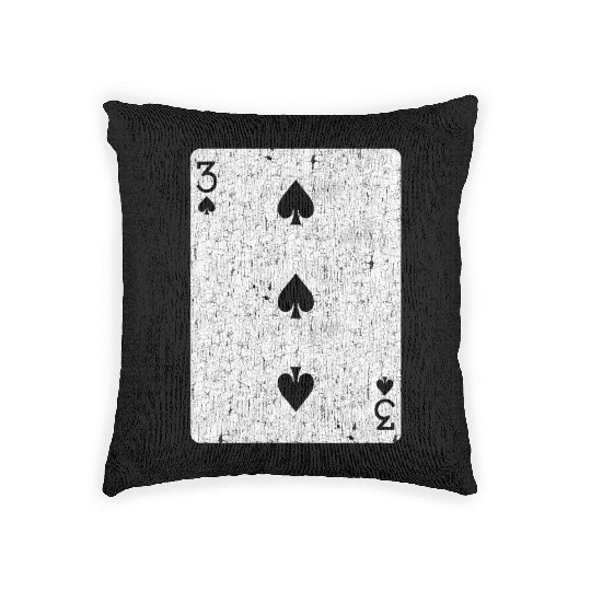 three of spades playing card Woven Pillows