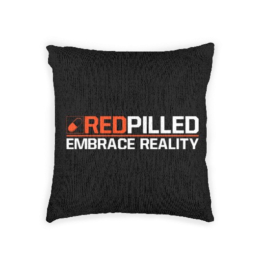 Embrace reality - red pill - red pilled Woven Pillows