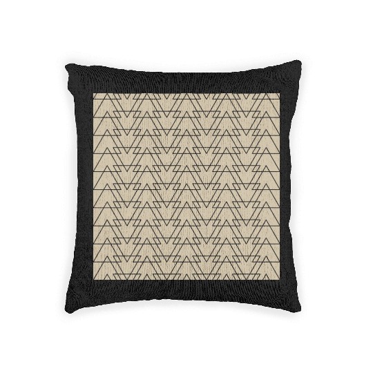 Triangle Beige Black Woven Pillows