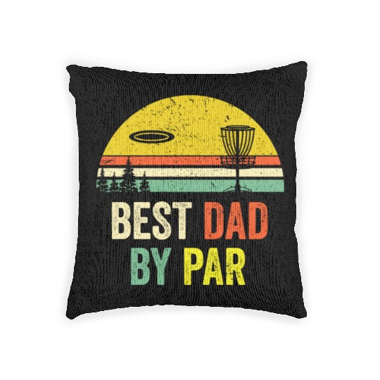 70s 80s Inspired Best Dad By Par Fathers Day Disc Woven Pillows