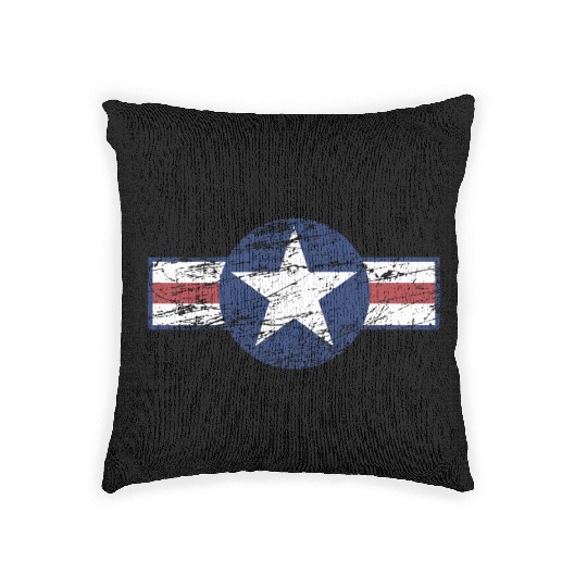 Used Look Grunge United States Army Star Design Woven Pillows