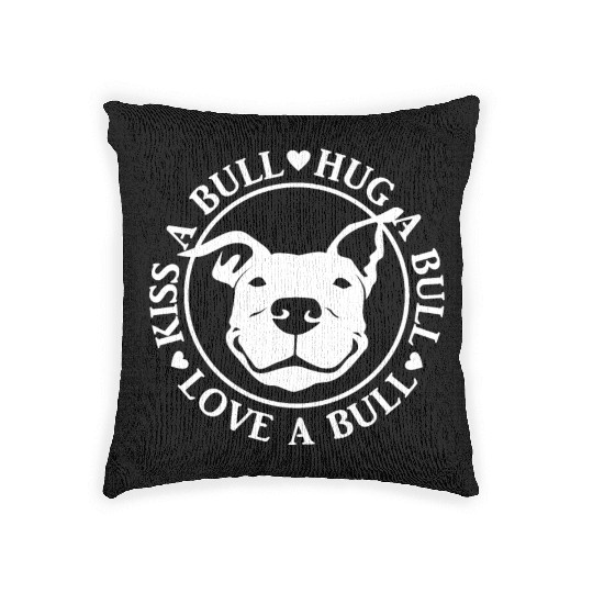 Love-A-Bull Pitbull Bully Dog Rescue Woven Pillows