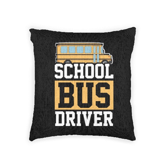 Bus Driver School Bus Woven Pillows