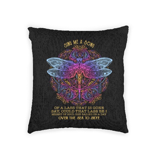 Dragonfly Sing Me A Song Cute Funny Watercolor T S Woven Pillows