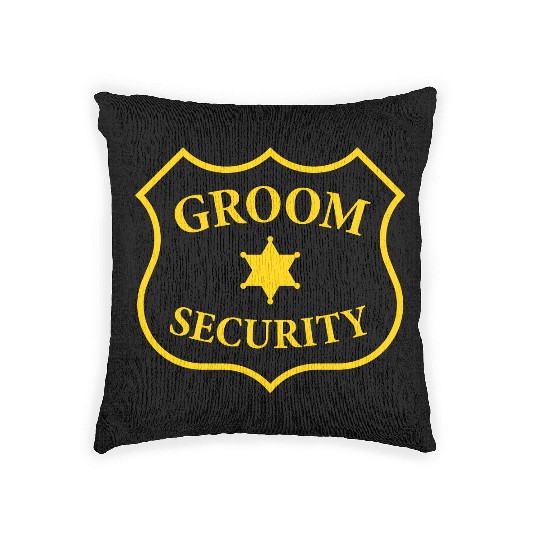 Groom Security Patch (Bachelor Party / Stag Night) Woven Pillows