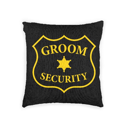 Groom Security Patch (Bachelor Party / Stag Night) Woven Pillows