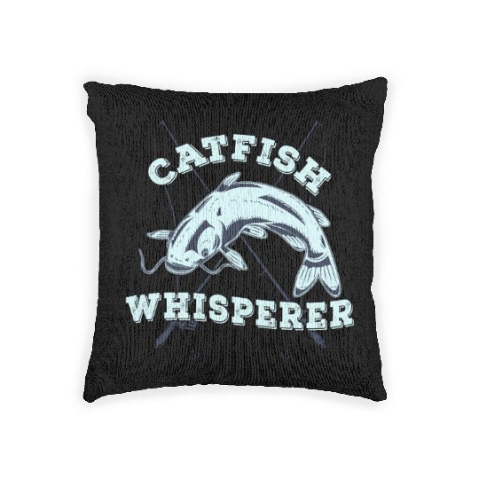 Catfish Whisperer Fisherman Catfishing Freshwater Woven Pillows