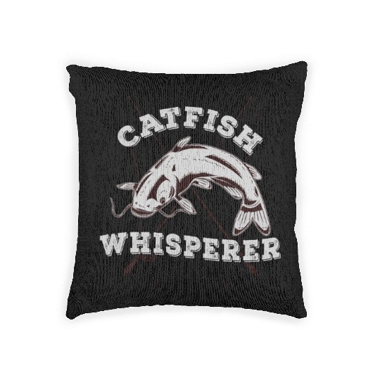 Catfish Whisperer Fisherman Catfishing Freshwater Woven Pillows