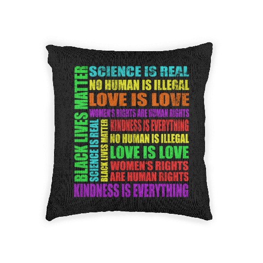 Science Is Real Black Lives Matter Love Is Love Woven Pillows